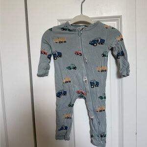 Kyte BABY Blue One Piece with Colorful Vehicle Print